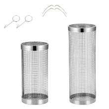 2 Pack Worm Composter Worm Bin, Stainless Steel Inground Compost Bin with Handle, Metal Worm Composting System