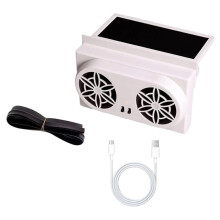 Ventilador de Coche Solar, Modo Dual USB y Ventilador de Escape Solar con Panel Ajustable para Circulación de Aire y Reducción de Calor