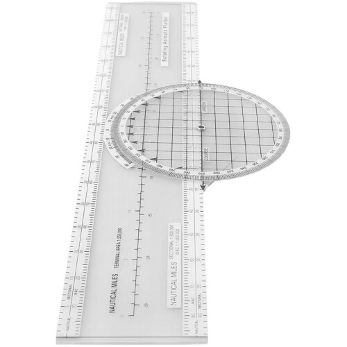 ABS Aviation Flight Navigation Plotter 360-Degree Rotating Aviation Plotter Slide Ruler Used for  Training