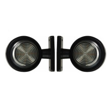 1 Par de Luces Laterales LED Dobles Rojas y Ámbar para Camiones, Remolques y Caravanas, Accesorios para Caravanas de Coches