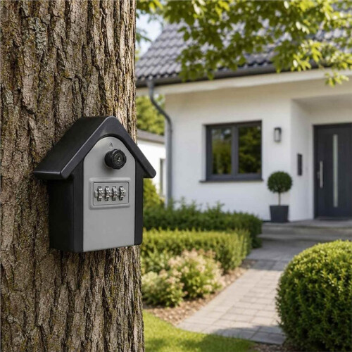 Key Safe Outdoor Metal in House  Wall Mounted with Push Button with Code Lock Box Combination Key Box 1