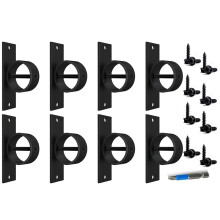 8 Packs 2inch Black Rope Support Holder with Screw Securing Rope Drop Brackets
