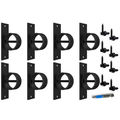 8 Packs 2inch Black Rope Support Holder with  Screw Securing Rope Drop  Brackets