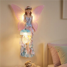 Flower Fairy Wall Lamp,Flower Fairy Light with Wings,Battery Operated Decorative Wall Sconce for Girl'S Room