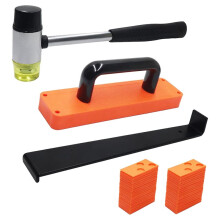 43PC Laminate Wood Flooring Installation Kit with 40 Floor Spacers, Tapping Block & Mallet