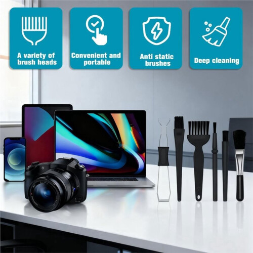 6PCS Keyboard Brush Cleaner Kit with Keycap Puller &  Puller, Anti Static Brushes for Dust Removal 1
