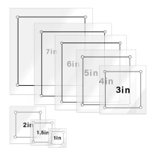 8 Stück Klare Acryl-Quadrat-Nählineale 1-7 Zoll, Nähvorlagen und Schneidehilfen für Stoff-Piecing DIY-Handwerk