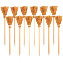 12pcs Wand Pencils Halloween Wizard Party Favors Witch Broom Pencils for Kids and Teens