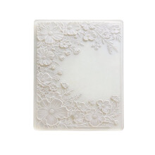 Floral Corner Border 3D Embossing Folder, Wildflower Leaf Branch Plastic Textured Stencil for DIY Scrapbooking