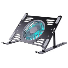 Draagbare Laptop Koelstandaard, 3-Snelheden Stille Krachtige Ventilator Koeler Geschikt voor 17,3 Inch Laptop Zwart
