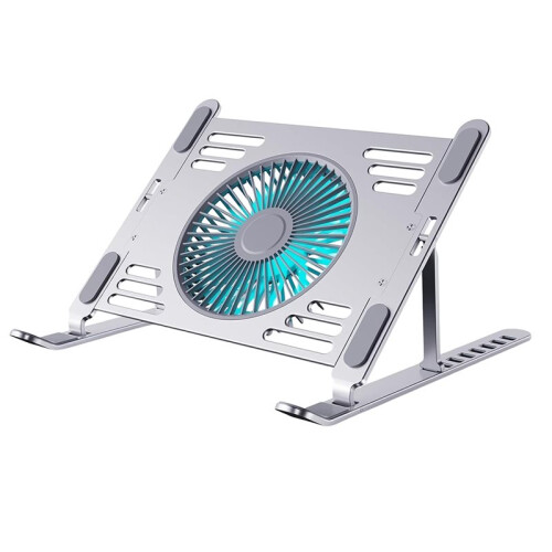 Suporte de Resfriamento Portátil para Laptop, Ventilador Poderoso Silencioso de 3 Velocidades, Compatível com Laptop de 17,3 Polegadas Prata
