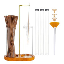 8Pcs Glass Incense Holder Set with Ash Catcher & 3 Storage Tubes, Aroma Stick Burner for Meditation Yoga Spa Room Decor