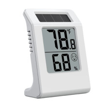 2.2'' Digital Thermometer and Hygrometer Meter, Solar-Powered Indoor Temperature Sensor Humidity Monitor, Humidity Gauge