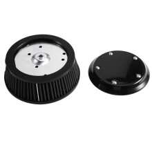 Motorcycle Black Air Cleaner Cove & 6 Hole Filter Element for Dyna Softail Touring 1999-2016 Trike 08-16 A