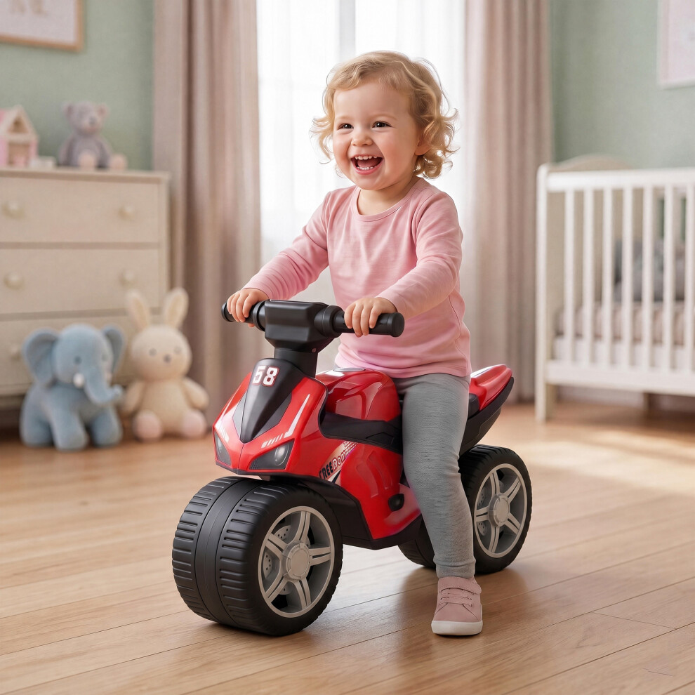 Aiyaplay (Red) Balance Bike With Music Extra-Wide Wheels
