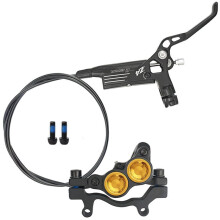 Z4 4 Piston Hydraulic Disc Brake, for Mountain Bikes Enlarged Hydraulic Cylinders Brake Calipers (Rear 1650mm) Black