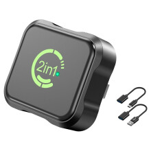 2-in-1 Wireless CarPlay & Android Auto Adapter, Size Plug and , Seamless Wired to Wireless Conversion, USB-C