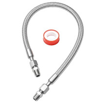 1/4" NPT Male X 20" Air Compressor Jumper Hose,Compressor Lead-in Hose with Corrugated Core,Braided Sleeve Male Fittings