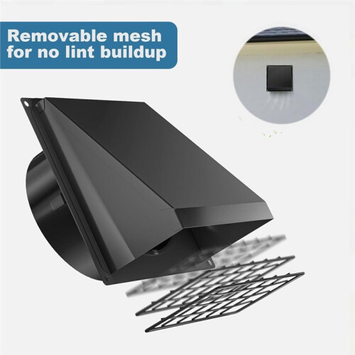 4 Inch Dryer Vent Cover Outside with Removable Mesh for Efficient Ventilation and Protection 2