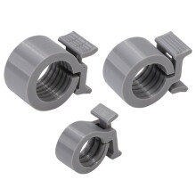 Threaded Barbell Dumbbell Collars, Plastic Screw- Weight Bar Lock Clamps for Home Gym Grey