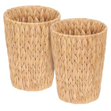 Wicker Trash Can,Small Bathroom Trash Can Woven for Bedroom,Boho Garbage Can for Decor Home Kitchen Living Room