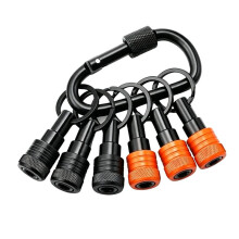 6Pcs Drill Bit Holder Key Chain 1/4 Bit Holder for Impact Driver Include Keychain Carabiner