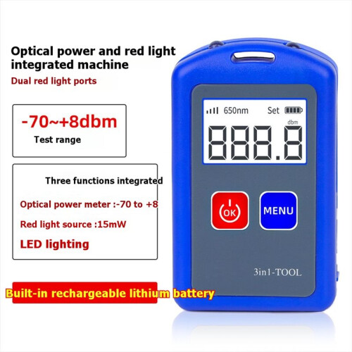 Rechargeable Fiber Power Meter Type-C with Red  Check Display 15MW Red Light for Routine  Repair Service Work 2