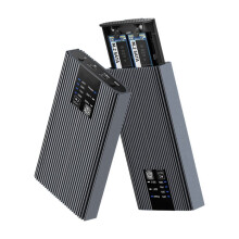 Dual Bay Hard Drive SSD Enclosure for M.2 NVMe/ SSD Tool Free Offline Cloner USB C 3.2 20Gbps Docking Station