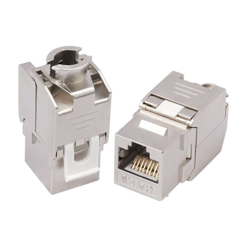 5PCS RJ45  Jack Module Tool-Less Type Shielded Zinc Alloy Module Self-Locking Network Coupler Adapter CAT7 1
