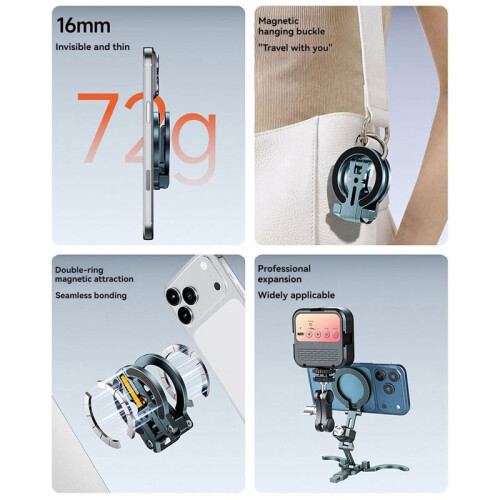Double-Sided  Phone Stand with Adjustable Foldable Tripod for Vlog & Live Shooting A 1