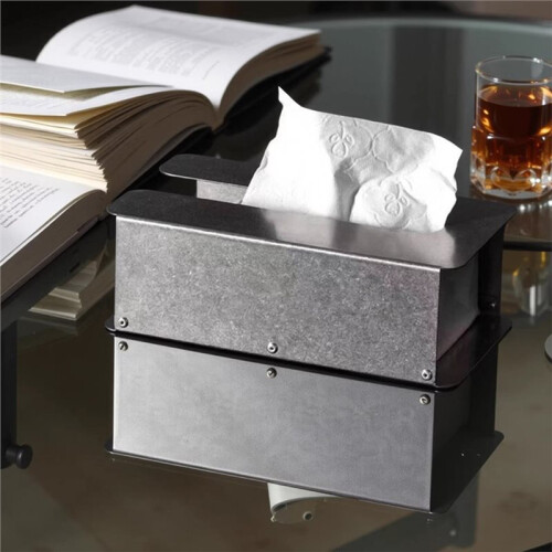 Retro  Stainless Steel Tissue Box, Industrial Style Desktop Decoration, High-End Pull Tissue Holder 1