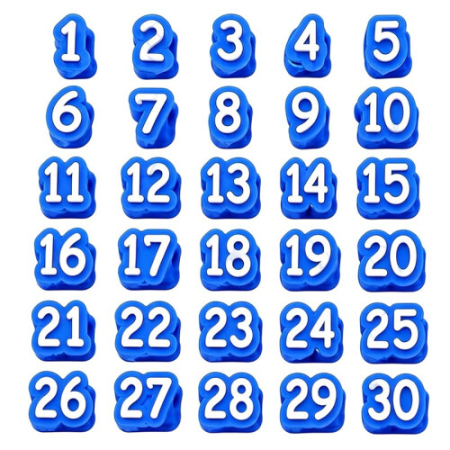 30 Pcs Numbered Pencil Toppers 1-30, Reusable Classroom Supply Tags for Easy Organization