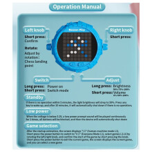 Kid 6 In1 Pocket Electronic Chess Board Toy - Flip Tic-Tac-Toe Gomoku Portable Travel Puzzle Game