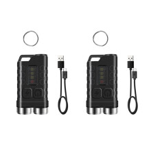 V3 EDC Flashlight 900 Lumens, USB-C Rechargeable Torch, Super Bright Handheld Work Light for Outdoor Camping, 2PCS