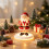 Christmas Statue Decoration with Base Resin Light- Santa Claus Pattern  Ornaments Decorative Desktop Night Light 3