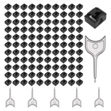100-Pack RJ45 Port Lock with 5 Keys,Network Port Lock & Dust Cover,RJ45 Connector Blocker Cap Protector for Computers