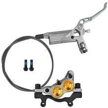 Z4 4 Piston Hydraulic Disc Brake, for Mountain Bikes Enlarged Hydraulic Cylinders Brake Calipers (Rear 1650mm) Titanium