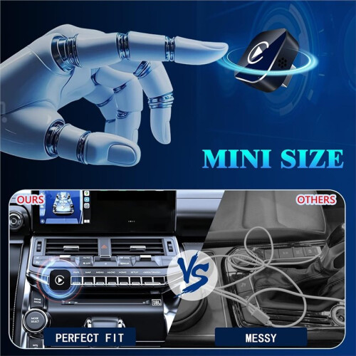 Wireless CarPlay & Android Auto Adapter,  USB Wired Convert Wireless Dongle with Type-C Extension 2
