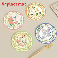 (22X22CM)Garden Theme Rubber Drink Pads With Soft Nonslip Surface For Living Room