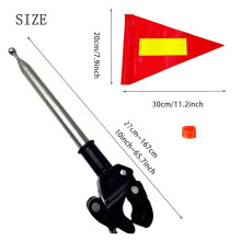 Orange Safety Flag with Reflective Strip and 5.3 Feet Retractable Pole Orange Warning Flags Suitable for Mobility