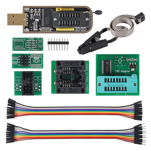 EEPROM BIOS USB Programmer CH341A with SOIC8 SOP8 Test Clip and Adapters
