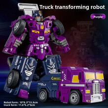 (Navy Purple)Bumblebee Optimus Prime Transformable Robot Automobile Warrior Truck Figurine Model Gift For Kids