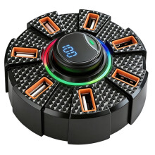 Hub USB 2.0 Ad Alta Velocità A 7 Porte con Splitter di Espansione Multiporta A LED e Riduzione del Rumore per Laptop e Computer.