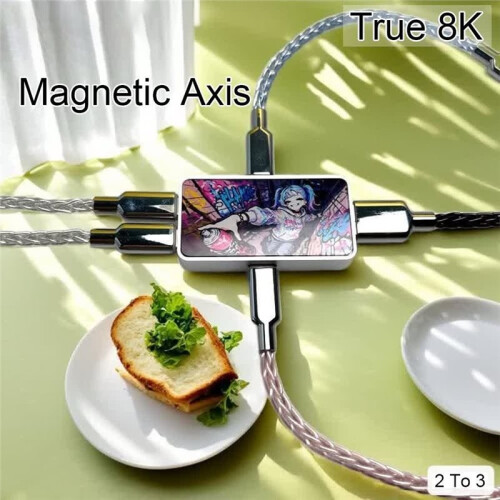 USB-Dock Gaming TypeC-TypeC Data  USB Hub 8K Separate Power with Screen Trendy for 8000Hz Black 2