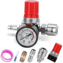 1/4 Inch Drukregelaar, Standaard Drukregelaar, Drukregelaar, Samengeperste Lucht, 175 PSI - 3-Gat Ontwerp