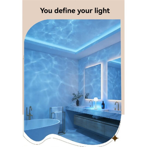 High Footed Design LED Desk Lamp Atmosphere Wave Projection Night Light Touch Control Remote Control 1