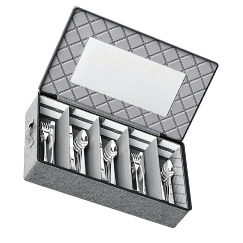Silverware Storage Box -Adjustable Divider Hard Shell Flatware Organizer with Clear Window and Zipper 2