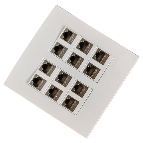 12  Shield CAT7 RJ45 LAN Wall Panel Faceplate Ethernet Shielded CAT.7 for  Jack Socket for 10GB Internet 1