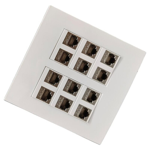 12  Shield CAT7 RJ45 LAN Wall Panel Faceplate Ethernet Shielded CAT.7 for  Jack Socket for 10GB Internet 2