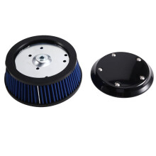Motorcycle Black Air Cleaner Cove & 6 Hole Filter Element for Dyna Softail Touring 1999-2016 Trike 08-16